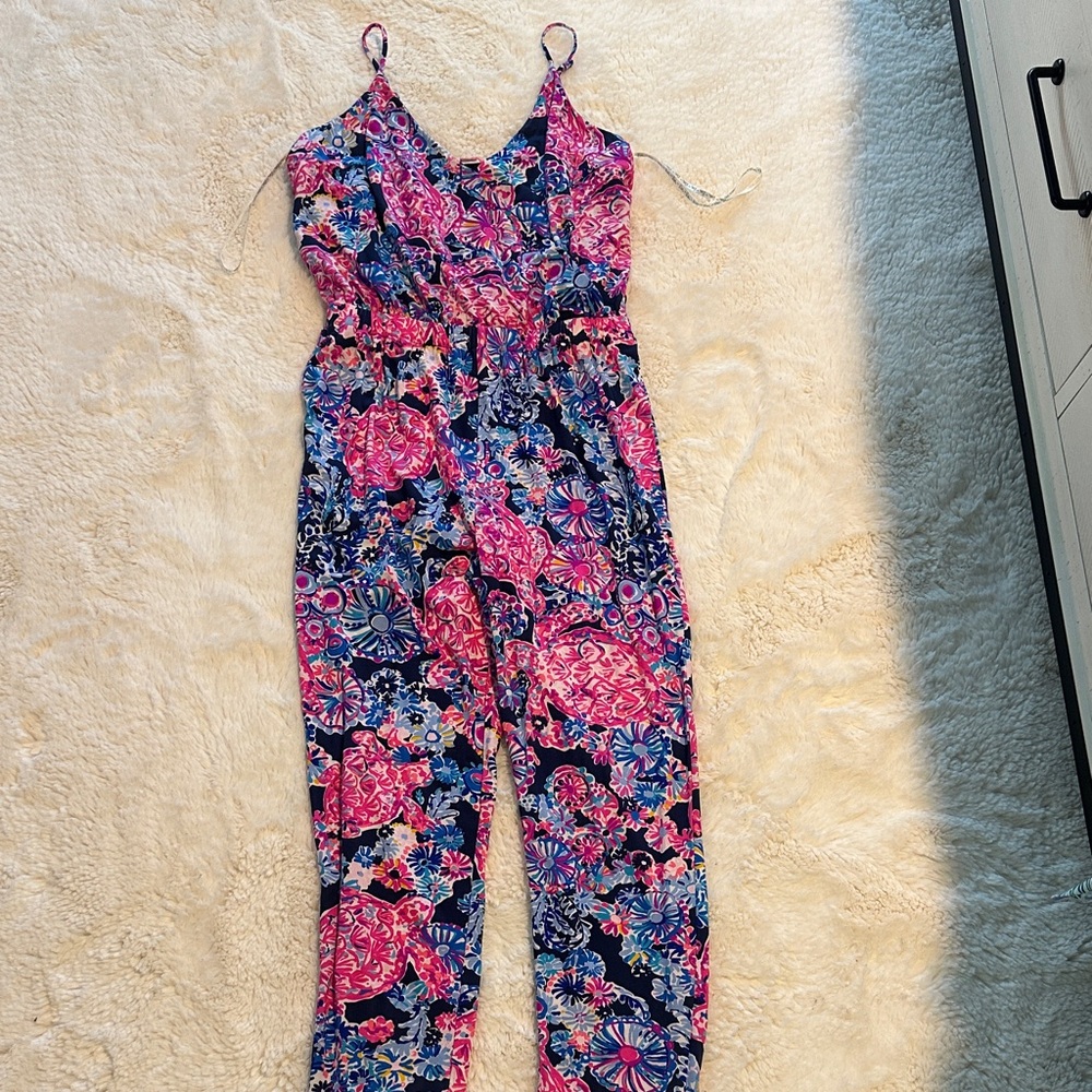 Lilly Pulitzer Pink and Blue Floral Jumpsuit
